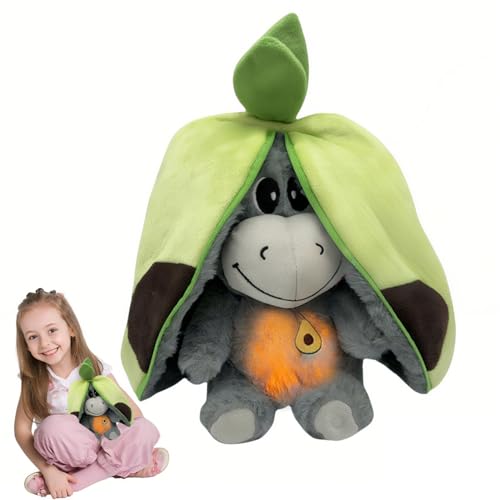 FUFRE Atmendes Kuscheltier Esel, Atmendes Kuscheltier, Einschlafhilfe Plüsch Esel Pillow, Schlummer Süßes Stressabbau Puppe aus reißfestem Stoff, um Kinder-Einschlafen zu hilfen (Grün) von FUFRE