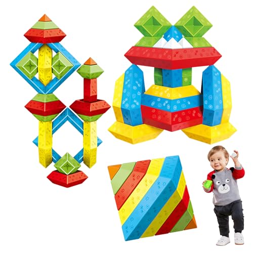 FUFRE Montessori Spielzeug ab 1 2 3 Jahre, Sortier-& Stapelspielzeug Geometrische Blöcke, Kinderspielzeug Formklassifizierung Stapelspielzeug Montessori Lernspielzeug für Mädchen Junge Kinder (30pcs) von FUFRE