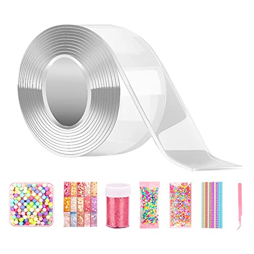 Nano Tape Bubbles Set, Bubble Tape für Kinder, Nano Tape Ball, Nano Tape Bubbles, Doppelseitiges Traceless Nano Klebeband Transparent DIY Craft Ideas to Blow Bubbles für Mädchen Jungen Kinder (1) von FUFRE