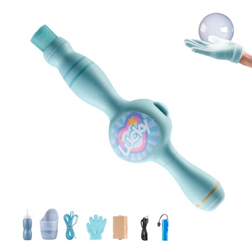 Rauch Seifenblasenmaschine Mit Licht, Seifenblasenmaschine Kinder Zauberstab, Smoke Bubble Machine, Automatisches Seifenblasen Maschine Interaktive Nebel für Sommer Party Spielzeug Geschenk (Blau B) von FUFRE