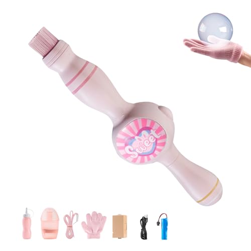 Rauch Seifenblasenmaschine Mit Licht, Seifenblasenmaschine Kinder Zauberstab, Smoke Bubble Machine, Automatisches Seifenblasen Maschine Interaktive Nebel für Sommer Party Spielzeug Geschenk (Rosa B) von FUFRE