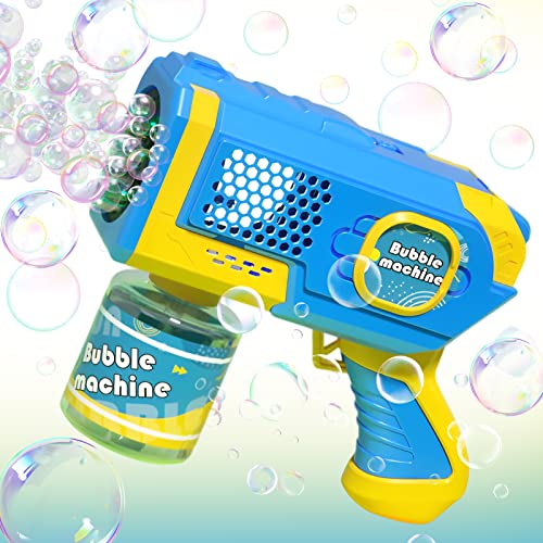 Seifenblasenmaschine, Seifenblasenpistole Kinder, Automatische Seifenblasenmaschine Mit LED-Licht Und Auslaufsicher, Sommer-Geburtstagsfeier Im Freien, Hochzeit, Soziales Spielzeug (blau) von FUFRE