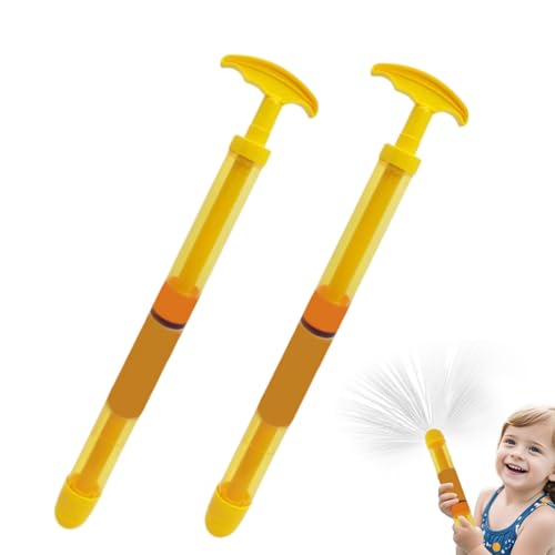 Wasserpistole Kinder, 2er Set Feuerwerks Wasserspritze Kinder, Auszieh Sommer Pool Spielzeug mit Feuerwerkseffekt, lustig Schwimmbad Spielzeug aus Kunststoff, für Outdoor Pool Beach Party (gelb) von FUFRE