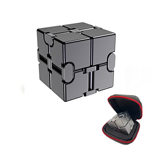 FUFUYOU Infinity Cube Fidget-Spielzeug, Angst, Stressabbau, Spielzeug für Männer, Gadget-Geschenke, Aluminiumlegierung, ultra-langlebig (grau) von FUFUYOU