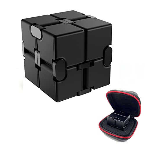 FUFUYOU Infinity Cube Metall-Fidgetwürfel, Angstlinderung, Spielzeug für Männer, Gadgets, Geschenke, Aluminiumlegierung, ultra-langlebig (schwarz) von FUFUYOU