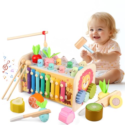 Montessori Spielzeug ab 1 Jahr, 9 in1 Kinderspielzeug Holzspielzeug Motorikspielzeug Hammerspiel Steckspiel Geschenk 12 Monate 2 3 Jahr Kinder Junge Mädchen Kleinkind Baby Lernspielzeug Motorikwürfel Montessori Spielzeug ab 1 Jahr, 9 in1 Kinderspielzeug Holzspielzeug Motorikspielzeug Hammerspiel Steckspiel Geschenk 12 Monate 2 3 Jahr Kinder Junge Mädchen Kleinkind Baby Lernspielzeug Motorikwürfel von FUIOCOCP