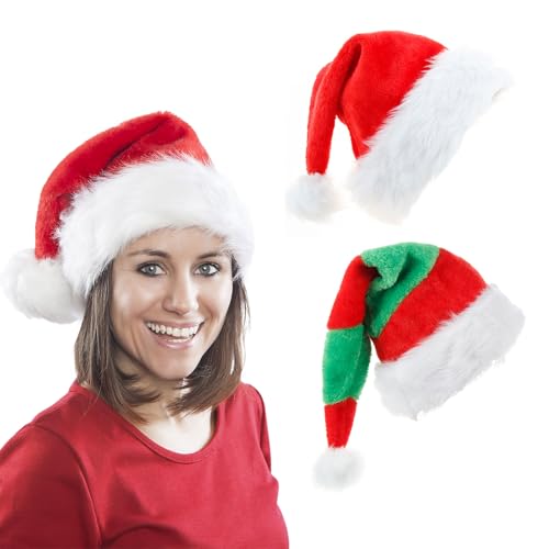 FUIPVGI 2 Stück Weihnachtsmütze, Plüsche Weihnachtsmann Mütze, Nikolausmütze, Samt Weihnachtsmütze, Rote Santa Mütze, Weihnachtsmütze Erwachsene Weihnachtsmütze für Kinder Einheitsgröße (Rot) (Rot) FUIPVGI 2 Stück Weihnachtsmütze, Plüsche Weihnachtsmann Mütze, Nikolausmütze, Samt Weihnachtsmütze, Rote Santa Mütze, Weihnachtsmütze Erwachsene Weihnachtsmütze für Kinder Einheitsgröße (Rot) (Rot) von FUIPVGI