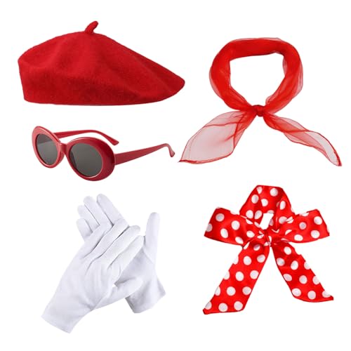 FUIPVGI 5 Stück 50er Jahre Damen Kleid Zubehör, 50er Jahre Accessoires Damen, Rockabilly Accessoires, 1950s Kostüm Accessoires, 50er Jahre Kostüm Damen, 60er Jahre Kleidung für Retro Party FUIPVGI 5 Stück 50er Jahre Damen Kleid Zubehör, 50er Jahre Accessoires Damen, Rockabilly Accessoires, 1950s Kostüm Accessoires, 50er Jahre Kostüm Damen, 60er Jahre Kleidung für Retro Party von FUIPVGI