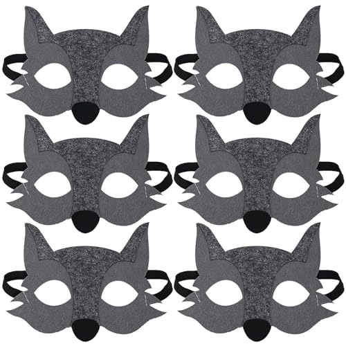 FUIPVGI 6 Stück Wolf Fühlte Halb Tier Maskerade Masken Wolf Tiere Tiere Gefühlt Halb Für Halloween wolf-maske Masken Cosplay Requisiten für Kostüm Zubehör Weihnachten Dekorationen Partei (Grau) FUIPVGI 6 Stück Wolf Fühlte Halb Tier Maskerade Masken Wolf Tiere Tiere Gefühlt Halb Für Halloween wolf-maske Masken Cosplay Requisiten für Kostüm Zubehör Weihnachten Dekorationen Partei (Grau) von FUIPVGI