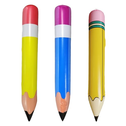 FUIPVGI Aufblasbare Bleistiftballons, riesiger aufblasbarer Bleistift, 68 cm, riesige aufblasbare Bleistiftballons, große Bleistift-Dekorationen für Schulanfang, Party, Klassenzimmer, Geburtstag von FUIPVGI