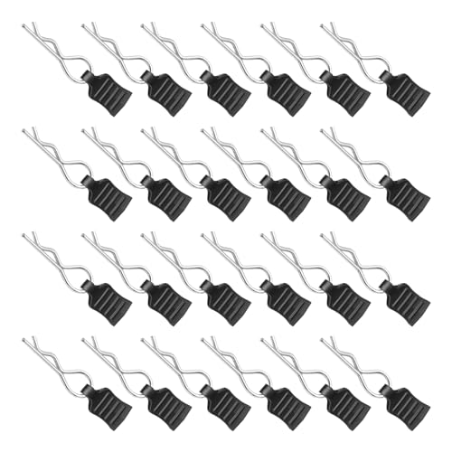 FULHANY 24 StüCk Rc KöRper Shell Pin - Rc Car Clips - Deerc Ersatzteile -Rc ZubehöR - Edelstahl Rc Karosserieklammern FüR 1/14 1/16 Und 1/18 1/20 Rc Auto Rohbaumodelle von FULHANY