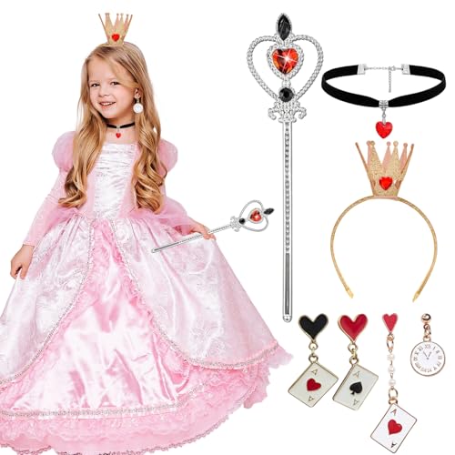 FULHANY 7 StüCk HerzköNigin KostüM Damen - KöNigin KostüM Damen - EisköNigin - Kronen/Ohrringe/Zepter/Halsketten, HerzköNigin-Accessoires FüR Frauen, MäDchen, Abschlussball Und Party-Rollenspiele FULHANY 7 StüCk HerzköNigin KostüM Damen - KöNigin KostüM Damen - EisköNigin - Kronen/Ohrringe/Zepter/Halsketten, HerzköNigin-Accessoires FüR Frauen, MäDchen, Abschlussball Und Party-Rollenspiele von FULHANY