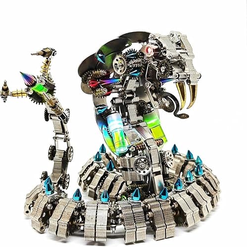 FULHOLPE 3D Metall Puzzle, DIY Mechanische Schlange Modellbausatz Erwachsene, 1000 Teile 3D Laserschnitt Modell Steampunk Sammelbares Spielzeug von FULHOLPE