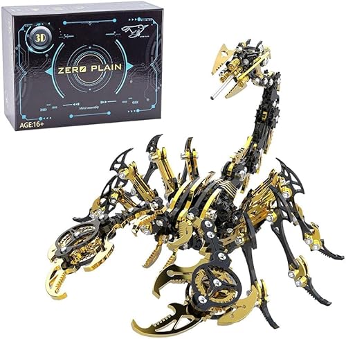 FULHOLPE 3D Metall Puzzle, DIY Mechanische Scorpion King Modellbausatz Erwachsene, 200 Teile 3D Laserschnitt Modell Insekt Sammelbares Spielzeug von FULHOLPE