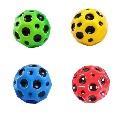FULHOLPE Astro Jump Ball, 4 Stück Moon Ball Hohe Springender Gummiball 70mm Bouncing Ball Flummi Ball für Badestrandspielzeug Wasserspiele Draußen von FULHOLPE
