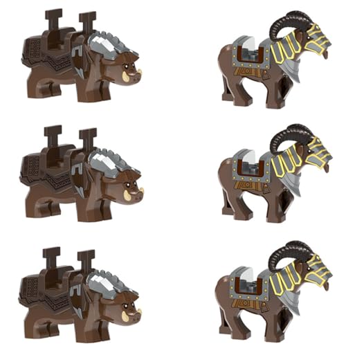 FULHOLPE Gehörntes Schaf-Reittier Wildschwein-Reittier Modell Bausteine Bausatz Kompatibel mit Minifiguren, MOC Custom Tierreittier für Minifigure von FULHOLPE