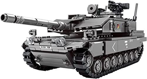 FULHOLPE Technik Panzer Bausteine Modell, 898 Teile Militär Leopard 2A7 Panzer Modellbausatz, Tank Modell Baustein Tank Modellbausatz Konstruktionspielzeug Kompatibel mit Großen Marken von FULHOLPE
