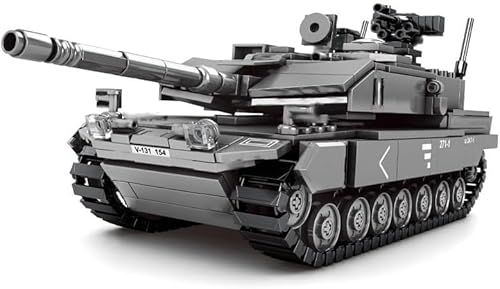 FULHOLPE Technik Panzer Bausteine Modell, 898 Teile Militär Leopard 2A7 Panzer Modellbausatz, Tank Modell Baustein Tank Modellbausatz Konstruktionspielzeug Kompatibel mit Großen Marken von FULHOLPE