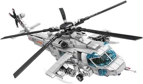 FULHOLPE Technik Hubschrauber Bausteine, 935 Klemmbausteine Z-20 Kampfhubschrauber Modell, Militär Helikopter Sammelbares Spielzeug Kompatibel mit Großen Marken von FULHOLPE