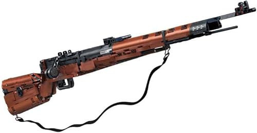 Technik Schießwaffe Bausteine, Technik 98K Scharfschützengewehr Bausatz Modell mit Schussfunktion, 1206+ Klemmbausteine Gewehr Waffen Bauset Konstruktionspielzeug Kompatibel mit Großen Marken von FULHOLPE