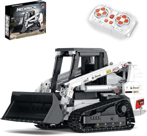 Technik Skid Steer Loader Bausteine Modellbausatz, 1366 Klemmbausteine LKW 2.4G/APP RC Raupenlader Bauset Konstruktionspielzeug Kompatibel mit Großen Marken von FULHOLPE