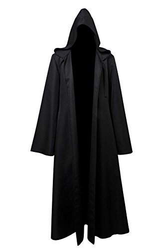 Fuman Jedi Robe Deluxe Cosplay Kostüm Umhang mit Kapuze Schwarz L von Fuman