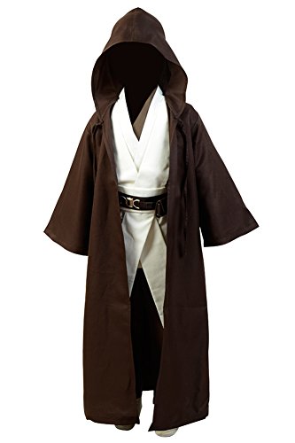 Fuman Jedi Robe Obi Wan Kenobi Mace Windu Dark Jedi Cosplay Kostüm Halloween Costume für Kin-der Anzug Uniform von Fuman