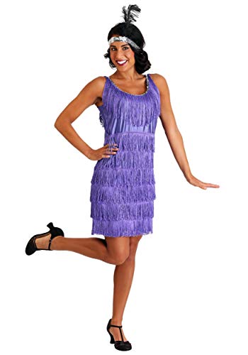 Plus Size Purple Fringe Flapper Dress 6X von FUN Costumes