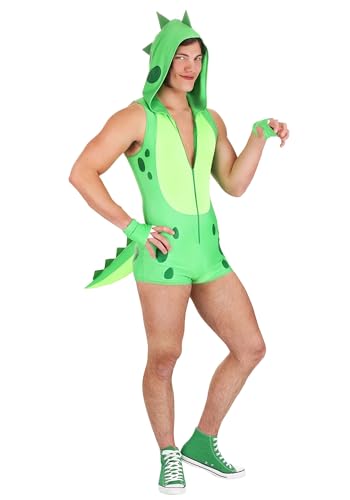 Sexy Dino Herren Kostüm Strampler | Dinosaurier Kostüme Groß von FUN Costumes