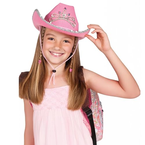 FUN FABLES Pinker glitzernder Cowgirl-Hut für Kinder mit Paillettenbesatz und Diadem – Mädchen Glimmer-Western-Verkleidungszubehör für Partys, Festivals, Halloween – glitzernder rosa Kostümhut für FUN FABLES Pinker glitzernder Cowgirl-Hut für Kinder mit Paillettenbesatz und Diadem – Mädchen Glimmer-Western-Verkleidungszubehör für Partys, Festivals, Halloween – glitzernder rosa Kostümhut für von FUN FABLES