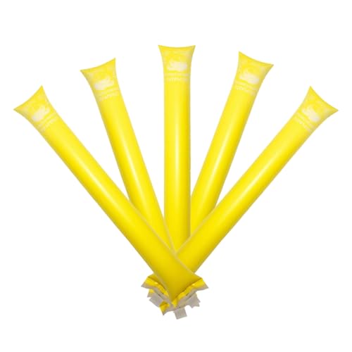 FUN FAN LINE - 5 Paare von 100% ökologisch kompostierbaren Bam Bam Thunder Stick. Für Geburtstage, Partys und Sportveranstaltungen. Organischer und umweltfreundlicher Biokunststoff. (Gelb) von FUN FAN LINE