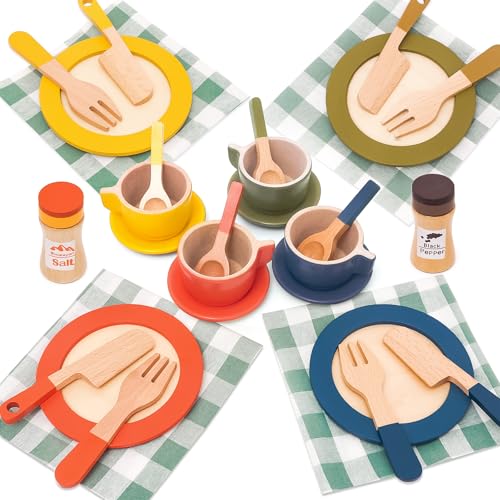 FUNCREVITY Kinderküche Zubehör Geschirrset aus Holz Kinder, Spielküche Zubehör mit Tischdeckchen Puppengeschirr Kinderküche Teeservice Kinder Holz Küchenzubehör Geschenk für Mädchen Jungen ab 3 Jahre FUNCREVITY Kinderküche Zubehör Geschirrset aus Holz Kinder, Spielküche Zubehör mit Tischdeckchen Puppengeschirr Kinderküche Teeservice Kinder Holz Küchenzubehör Geschenk für Mädchen Jungen ab 3 Jahre von FUNCREVITY