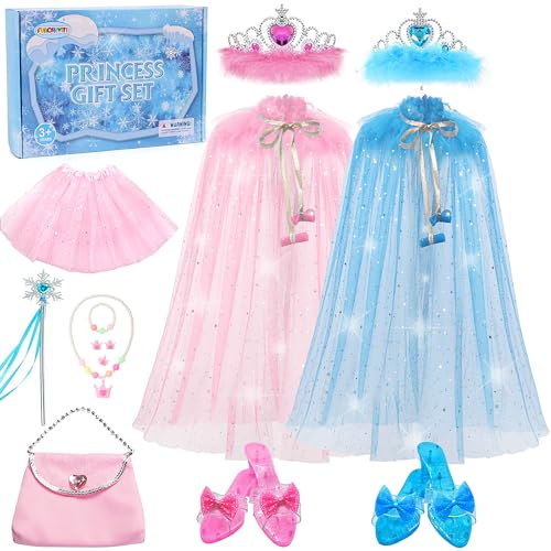 FUNCREVITY Prinzessin Kostüm Mädchen Verkleidung Mädchen Blau und Rosa Umhang Prinzessin für 3 4 5 6 jährige Mädchen mit zwei Prinzessin Krone Mädchen/Zauberstab Mädchen Elsa Princess Dress up FUNCREVITY Prinzessin Kostüm Mädchen Verkleidung Mädchen Blau und Rosa Umhang Prinzessin für 3 4 5 6 jährige Mädchen mit zwei Prinzessin Krone Mädchen/Zauberstab Mädchen Elsa Princess Dress up von FUNCREVITY