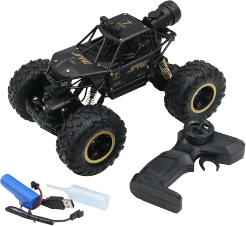 FUNFY 1:16 Rock Explorer RC Toy Car with 4WD | Black | with 4 Soft Suspensions, Dual Motor, Lightning Mist Spray, Better gripping Tyres, Rugged Body and Rechargeable Battery for Kids Gift FUNFY 1:16 Rock Explorer RC Toy Car with 4WD | Black | with 4 Soft Suspensions, Dual Motor, Lightning Mist Spray, Better gripping Tyres, Rugged Body and Rechargeable Battery for Kids Gift von FUNFY