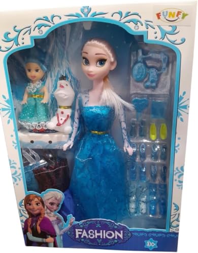 FUNFY 11'' Ice Princess Doll Set - Inspirierte Blaue Puppe mit 2 Mini-Puppen & Zubehör (Kleider, Schuhe, Kamm, Spiegel) Mädchen, die Puppen lieben. FUNFY 11'' Ice Princess Doll Set - Inspirierte Blaue Puppe mit 2 Mini-Puppen & Zubehör (Kleider, Schuhe, Kamm, Spiegel) Mädchen, die Puppen lieben. von FUNFY