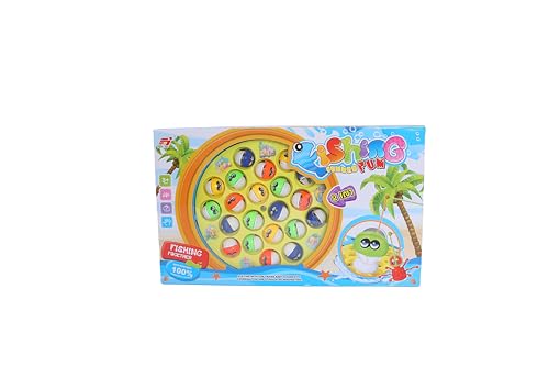 FUNFY 2-in-1 Battery Operated Music Electronic Fishing and Pinball Game Toy Set | Multicolor | Plastic | with Music On/Off Switch | with Fishing and Shooting Balls into The Baskets | for Kids von FUNFY