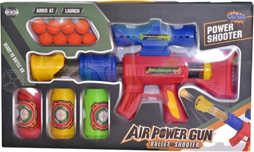 FUNFY Aerodynamische Soft Bullet Gun mit 8 Softballkugeln und 3 Dosen | Multicolor | Schaumstoff und Kunststoff | Air Popper Perfekt für Zielübungen | Verspricht Nervenkitzel und sicheres Schießen FUNFY Aerodynamische Soft Bullet Gun mit 8 Softballkugeln und 3 Dosen | Multicolor | Schaumstoff und Kunststoff | Air Popper Perfekt für Zielübungen | Verspricht Nervenkitzel und sicheres Schießen von FUNFY