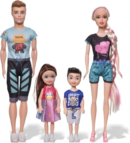FUNFY Parents and Children Dolls Set | Multicolor | Parent Dolls Has 11-Inch Solid Plastic Body | Offering A Complete Family - Father, Mother, Boy and Girl for Imaginative Play | for Girls FUNFY Parents and Children Dolls Set | Multicolor | Parent Dolls Has 11-Inch Solid Plastic Body | Offering A Complete Family - Father, Mother, Boy and Girl for Imaginative Play | for Girls von FUNFY