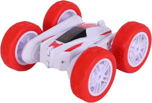 FUNFY Racing Stunt RC Toy Car with 4WD | with 360 Degree Rotation, Off-Road, Double Side Drive| Anti-Slip Vacuum Tires, Fog Spray & Rechargeable Battery|Black and Red | for Kids, Adults von FUNFY