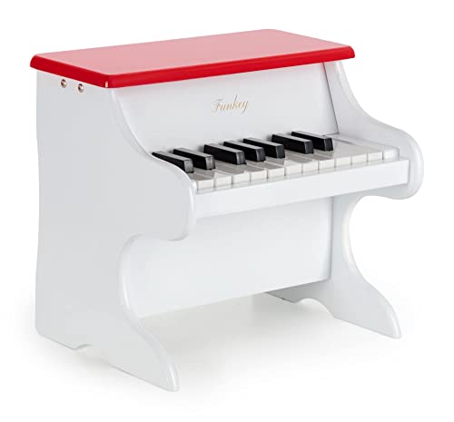 Funkey MP-18 Mini Spielzeug Piano - Metallophon in Klavier Optik - 18 Tasten ideal für kleine Kinderhände - Kinderklavier für Kinder ab 3 Jahren - Weiß von FUNKEY