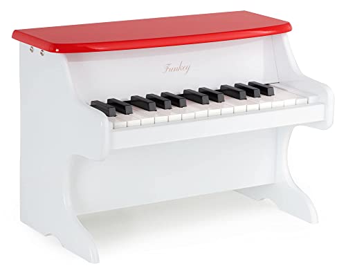 Funkey MP-255 Mini Spielzeug Piano - Metallophon in Klavier Optik - 25 Tasten ideal für kleine Kinderhände - Kinderklavier für Kunder ab 3 Jahren - Weiß von FUNKEY