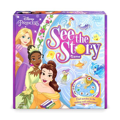 Funko Games Funko Signature : Disney Princess See The Story Game - Disney Princesses - Light Strategy Board Game For Children & Adults (Ages 10+) - 2-4 Players - Vinyl-Sammelfigur - Geschenkidee von FUNKO GAMES