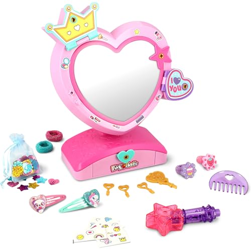 Funlockets Secret Mirror with Hair Shimmers - Kids Mirror & Tangle-Free Glitterizer Accessory Tool - Style & Decorate your Hair with 20+ Surprises & 100+ Glitter Accessories - Children Ages 4 Years + von FUNLOCKETS