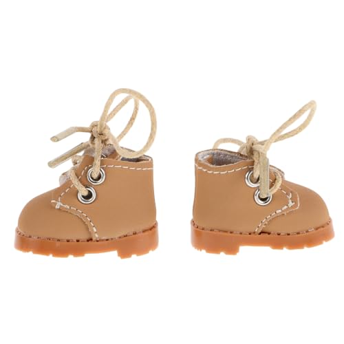 FUNNETOYU 1 Paar Miniatur Puppenschuhe mit Einstellbaren Schnürsenkeln Elegante Proportionierte Schuhe für Puppen für Spiel und Präsentation Puppenhäusern von FUNNETOYU