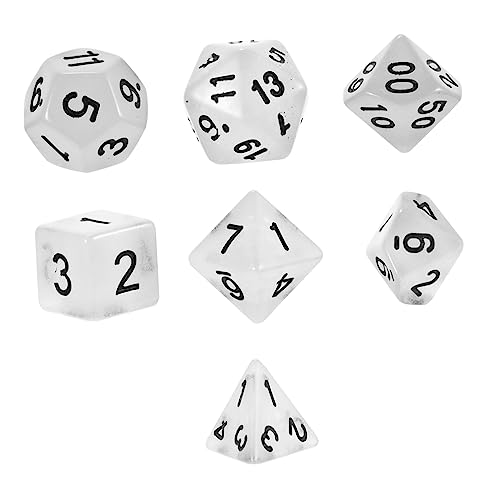 FUNNETOYU 1 Satz 7-Teilig Leuchtende facetten reiche spielwürfel spielewürfel dice Set Zahlenwürfel RPG Rollenspiel leuchtende Plastik von FUNNETOYU