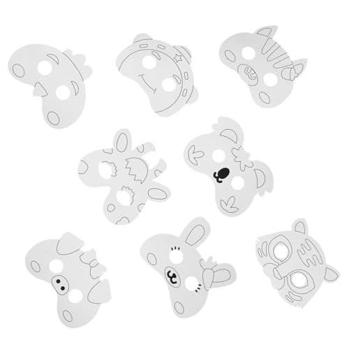 FUNNETOYU 1 Satz Graffiti-maske Färbbar Fuchs Malen Unbemalt Produkte Tiere Party Für Lackierbar Maskerademaske Maskerade Masken Masse Cosplay-diy-masken Diy-malmasken Weiß Papier von FUNNETOYU