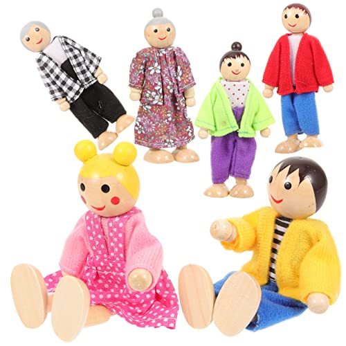 FUNNETOYU 1 Satz Holz Puppenfamilie Bewegliche Figuren für Miniatur für Puppenhäuser Fördert Kreativität und Emotionale Bindung für Geschichtenerzählen FUNNETOYU 1 Satz Holz Puppenfamilie Bewegliche Figuren für Miniatur für Puppenhäuser Fördert Kreativität und Emotionale Bindung für Geschichtenerzählen von FUNNETOYU