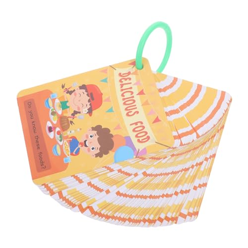 FUNNETOYU 1 Satz Karten zur Sensibilisierung für Lebensmittel sensorisch Kleinkinder Babys kinderspielzeug kognitive Lernkarte Essen-Lernkarte für Lernkarten Papier Yellow von FUNNETOYU