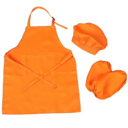 FUNNETOYU 1 Satz Kinderschürze Jungs Schürzen Für Backen Malen Kochen Malerei Kochzubehör Koch Verkleidet Sich Küchenzubehör Für Schürze Verstellbar Malschürze Polyester Orange von FUNNETOYU