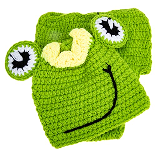 FUNNETOYU 1 Satz Kleiner Froschanzug Neugeborenes Foto-outfit Neugeborene Boy Fotoshooting -requisiten Neugeborenes Shoot -outfit Foto Kostüme Babys Photoshooting -outfit Grün Garn FUNNETOYU 1 Satz Kleiner Froschanzug Neugeborenes Foto-outfit Neugeborene Boy Fotoshooting -requisiten Neugeborenes Shoot -outfit Foto Kostüme Babys Photoshooting -outfit Grün Garn von FUNNETOYU